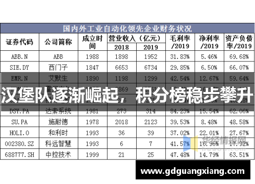 汉堡队逐渐崛起，积分榜稳步攀升